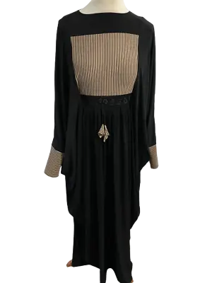 £17.25 • Buy *NEW* B17 Ladies Butterfly Abaya/Jilbab/Maxi Dress Pin Striped In Black 52-58