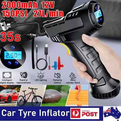 Automatic Cordless Car Tyre Inflator Handheld LCD Digital Air Compressor Pump OZ • $25.35