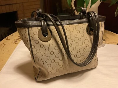 $26 • Buy An OROTON Signature Jacquard & Leather Tote Shoulder Bag EX COND
