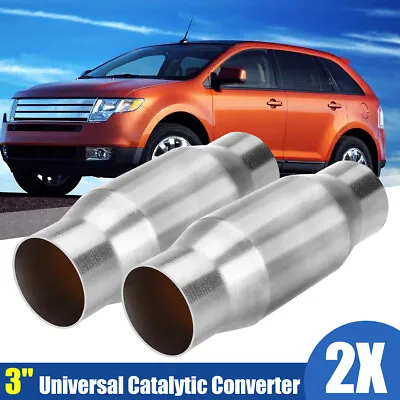 2pcs 3 Inch Inlet/Outlet Catalytic Converter Universal High Flow Stainless Steel • $33.99