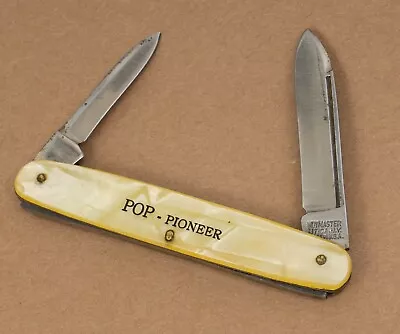 VTG Kutmaster POP Pioneer Advertising Cracked Ice Celluloid 2-Blade Pocket Knife • $29.95