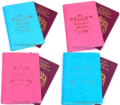 £16.50 • Buy PERSONALISED Faux Leather MY 1st FIRST Passport Cover Holder For Baby Girl Boy