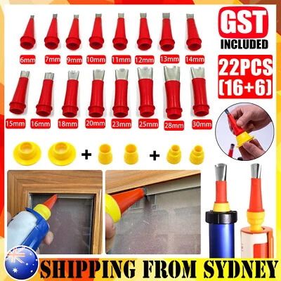$13.99 • Buy 22pcs Caulking Caulk Nozzle Applicator With Base Kits Sealant Finishing Tools Au