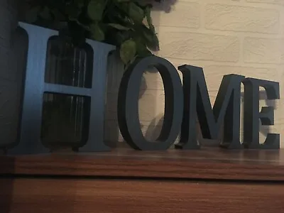 Metallic Grey Letters HOME 13cm Large Letters Spelling HOME • £18.89