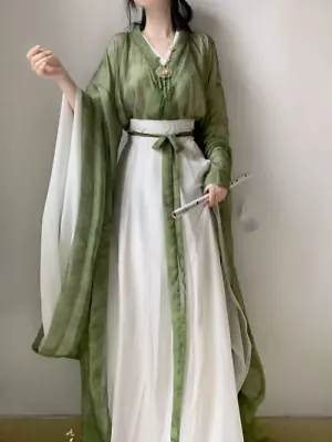 Green Hanfu Dress Women Ancient Chinese Traditional Hanfu Fairy Cosplay Costume • $23.46