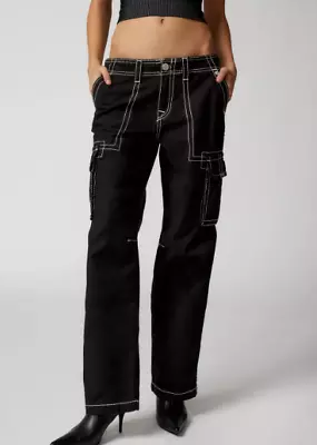 True Religion Women Military Cargo Big T Pant White Coal Size 282930 NWT $139 • $59