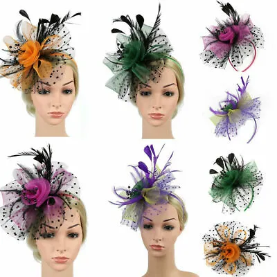 $13.99 • Buy Flower Feather Colorful Alice Headband Clip Fascinator Wedding Race Royal Ascot