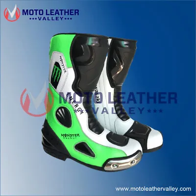 Kawasaki Motorcycle Riding Boots Genuine Leather Motorbike Racing Shoes Boots • $135