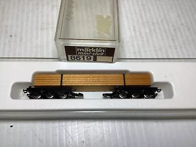 Z Scale Marklin 8619 Early Era Lumber Freight Car With Wood Load LNIB • $24.50