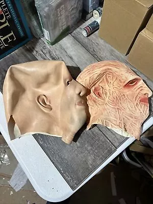 Vintage Halloween Mask Prop Lot Of 2 Freddy And Bald Head SZ M/L • $34.99