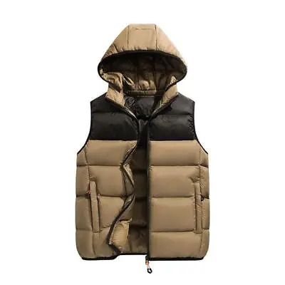 Men's Hooded Warm Vest Coat Thicken Loose Sleeveless Double-Sided Waistcoat Tops • $42.41