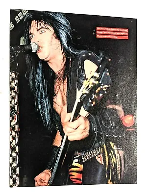 W.a.s.p. / Blackie Lawless Live / Magazine Full Page Pinup Poster Clipping (10) • $12.99