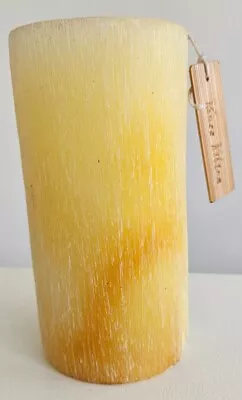 Vance Kitira 6  Yellow Trunk Pillar Candle Textured Surface UNUSED W Tag • $9