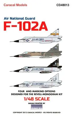 Caracal Decals 1/48 CONVAIR F-102A DELTA DAGGER Air National Guard Units • $13.50