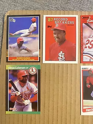 (15) Vince Coleman Lot #1 St. Louis Cardinals • $3.25