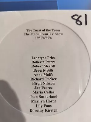 Live Opera Recording CD -81 Toast Of Town Ed Sullivan Show 1950's Price Sills • $11.99