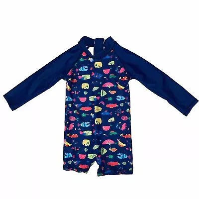 18 Months Baby Long Sleeve Sun Protectant Swim Water Suit 100% Polyester Fish • $10