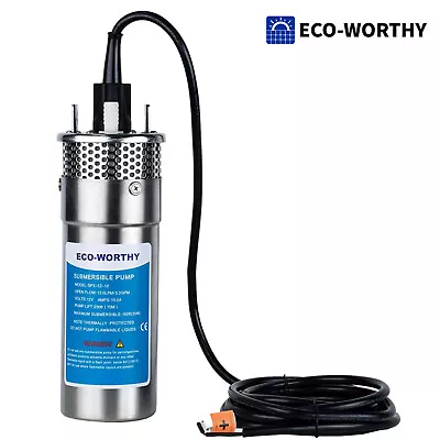 12V DC Submersible Deep Well Pump 3.2GPM 230ft For Irrigation  	‎Stainless Steel • $91.99