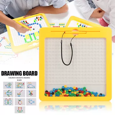 Magnetic Dots Drawing Board Art  Car Airplane Activities For Kids Road Trip Game • £15.90