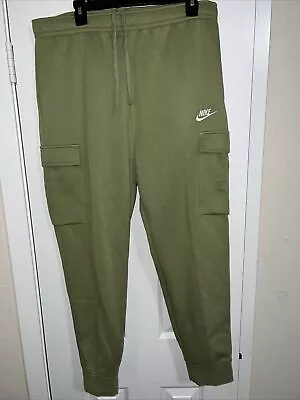 Nike Sportswear Club Fleece Men's Cargo Pants Olive Green Size L  Large • $30