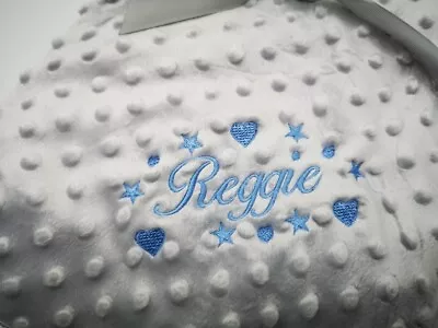 £5.99 • Buy Personalised Baby Dimple Comforter Taggie  Blanket Boy Girl Gift Stars / Hearts