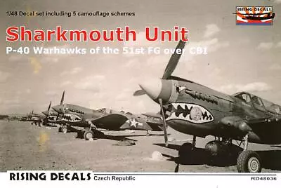 Rising Decals 1/48 SHARKMOUTH UNIT P-40 Warhawks Of The 51st FG Over CBI • $11.99