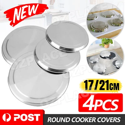 $17.85 • Buy 4Pcs Stainless Steel Stove Top Covers Cook Top Heavy Duty Kitchen Element Burne