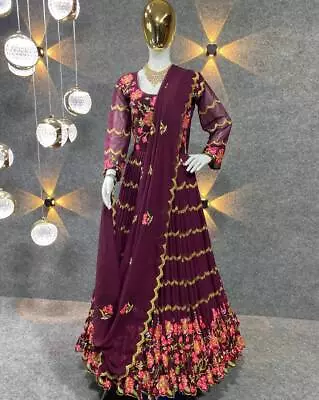 Indian Bollywood Wear Georgette Anarkali Gown With Dupatta For Women Party Wear • $105.60