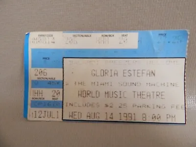 Vtg GLORIA ESTEFAN M SOUND MACHINE Ticket Stub Aug 14 1991  World Music Theatre • $7.50