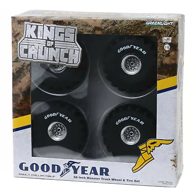 GREENLIGHT 13547 King Of Crunch 66  Goodyear Monster Truck Wheel & Tire Set 1:18 • $14.95