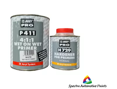 HB Body 411 Wet On Wet Primer White 2K 1.25L Kit. 4:1:1. Automotive Paint • $70