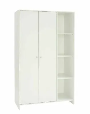 Seville 2 Door Open Shelf Wardrobe - White • £139.99