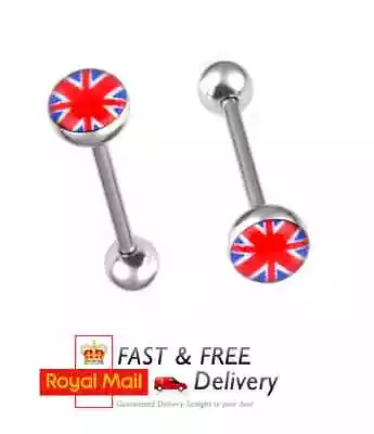 RUDE WORDS Tongue Bar PIERCING Ring Surgical Stainless Steel Logo 1.6mm Fun Sexy • £2.99