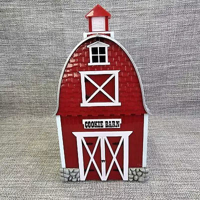 Red Cookie Barn Cookie Jar Container Plays Green Acres Theme Song Plastic • $15.99