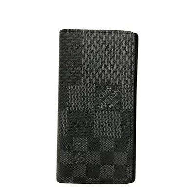 Louis Vuitton Damier Graphite 3D Porte Feiulle Brazza Long Wallet Purse/3X0609 • $127.50