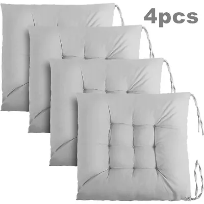 4 X Chair Seat Garden Pads Furniture Dining Patio Outdoor Tie On Cushions 40cm • £9.99