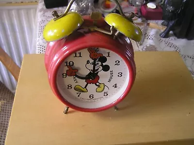 Vintage Red Disney Mickey Mouse Wind Up Alarm Clock (1987 Made In Germany.)  • £25