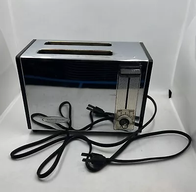 Vintage GE General Electric 2 Slice Toaster A1T142 Chrome Black 1960’s Works USA • $26