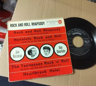 Elvis Presley  Rare Original 1 Track  (ITALIAN R&R EP 45) Rock N Roll Rhapsody  • $93.25