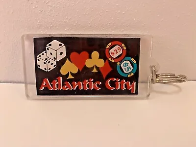 $8.99 • Buy Vintage Acrylic Atlantic City Casino Key Chain Poker Gambling Chips Dice