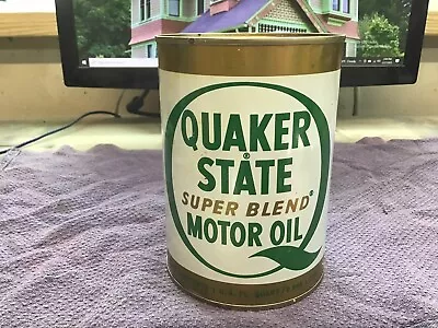 QUAKER STATE Motor Oil Can 1 Quart - Metal Gas & Oil Advertising • $4.99