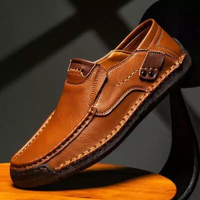 Zapatos De Cuero Hechos A Mano Para Hombre Mocasines Suaves Cómodos Elegante Men • $32.49