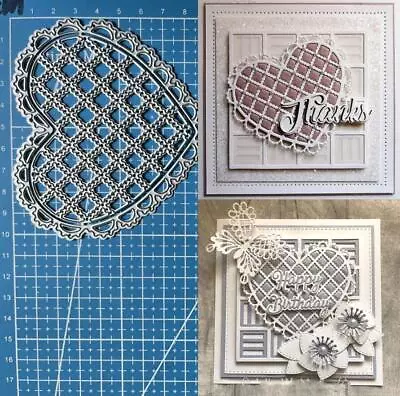 Lace Heart Frame Metal Cutting Dies Scrapbooking Embossing Card Stencil Template • £4.24