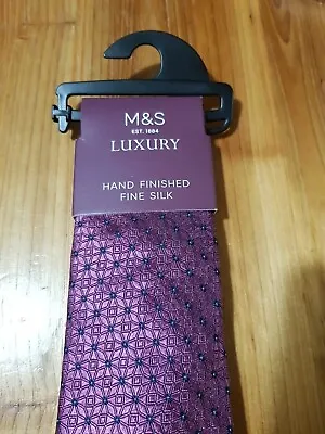 PINK SILK TIE  Marks And Spencer **BNWT**   M & S LUXURY  RRP £25  • £16