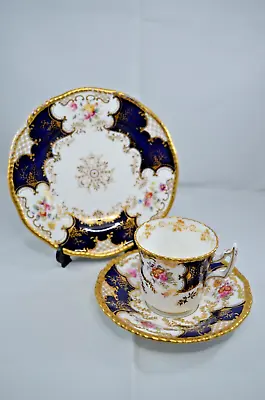 Coalport Blue Batwing Trio / Coffee Cup Saucer And Plate • £45