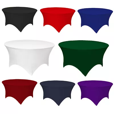 Round Spandex Tablecloth Fitted Stretch Table Cover Wedding Banquet Party • $10.99