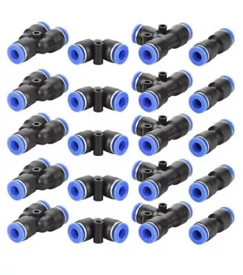 PUSH FIT CONNECTOR NYLON PNEUMATIC INLINE AIR HOSE TUBE 4mm 6mm 8mm 10mm 12mm • £2.99