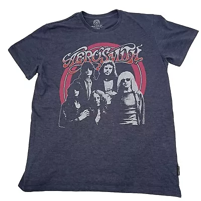 Aerosmith Mens T Shirt Size L Large Grey Graphic Print Retro Rock Music Tee  • $19.96