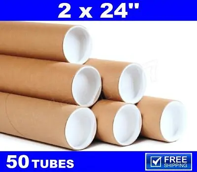 50 - 2 X 24  Kraft Tubes Poster Document Graphics Mailing Shipping Packing Tube • $69.95