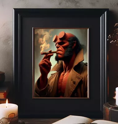 HellBoy Movie Inspired Smoking Cigar Oil Painting Print Wall Art Poster • $7.99